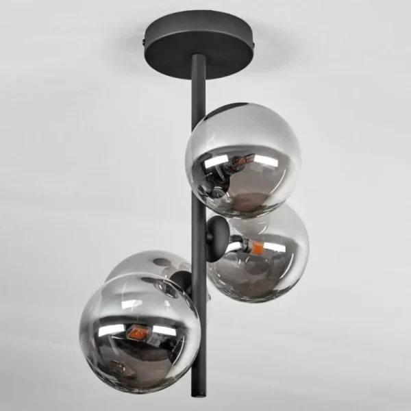 hofstein Plafonnier - Verre Chehalis Fumé, 4 lumières* Lampes Modernes