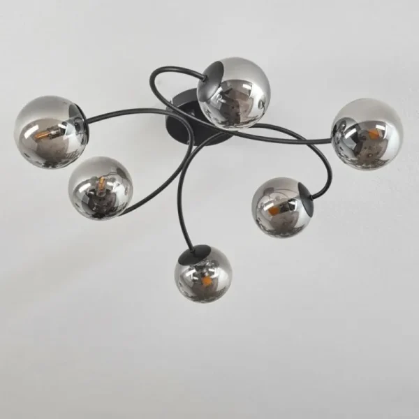 hofstein Plafonnier - Verre Chehalis Fumé, 6 lumières* Lampes Modernes