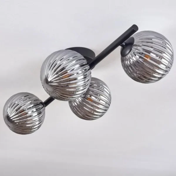 hofstein Plafonnier - Verre Chehalis Fumé, 4 lumières* Lampes Modernes