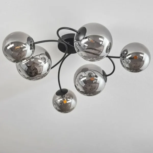 hofstein Plafonnier - Verre Chehalis Fumé, 6 lumières* Lampes Modernes