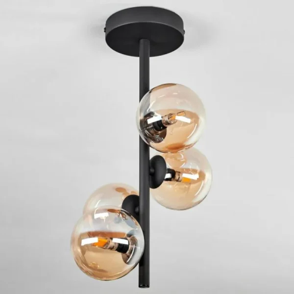 hofstein Plafonnier - Verre Chehalis Fumé, 4 lumières* Lampes Modernes