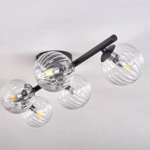 hofstein Plafonnier - Verre Chehalis Clair, 5 lumières* Lampes Modernes