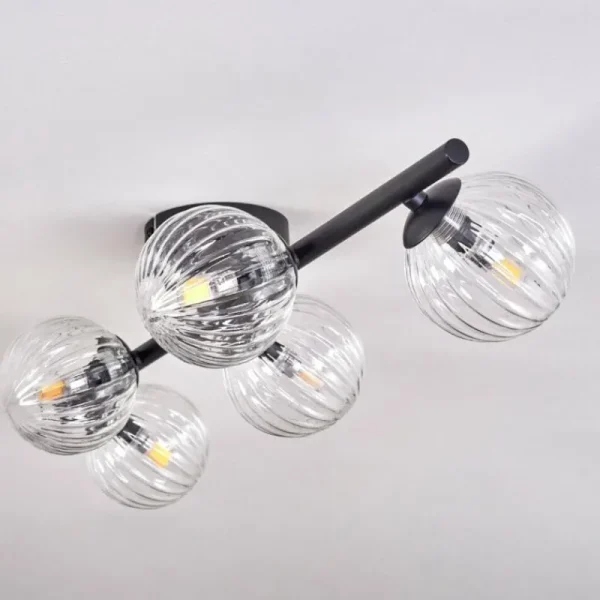 hofstein Plafonnier - Verre Chehalis Clair, 5 lumières* Lampes Modernes