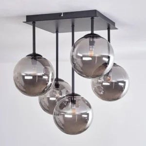 hofstein Plafonnier - Verre Chehalis Fumé, 5 lumières* Lampes Modernes