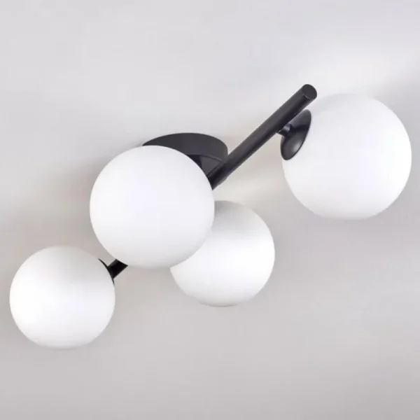 hofstein Plafonnier - Verre Chehalis Blanc, 4 lumières* Lampes En Verre