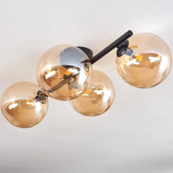 hofstein Plafonnier - Verre Chehalis Ambre, 4 lumières* Lampes En Verre