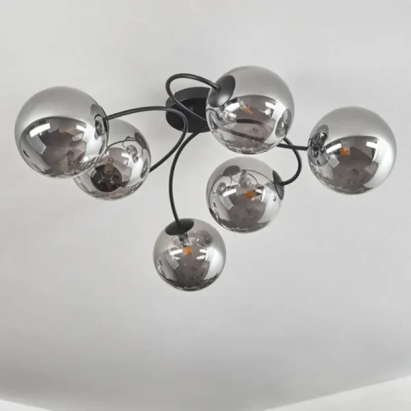 hofstein Plafonnier - Verre Chehalis Fumé, 6 lumières* Lampes Modernes