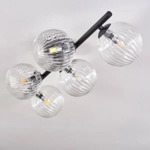hofstein Plafonnier - Verre Chehalis Clair, 5 lumières* Lampes En Verre