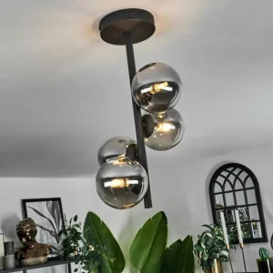 hofstein Plafonnier - Verre Chehalis Fumé, 4 lumières* Lampes Modernes