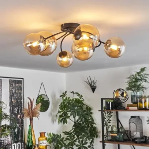 hofstein Plafonnier - Verre Chehalis Ambre, 6 lumières* Lampes En Verre