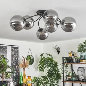 hofstein Plafonnier - Verre Chehalis Fumé, 6 lumières* Lampes Modernes