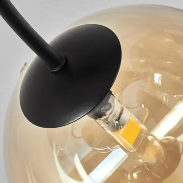 hofstein Plafonnier - Verre Chehalis Ambre, Fumé, 6 lumières* Lampes Modernes