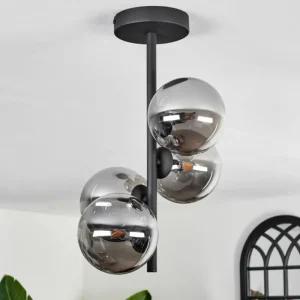 hofstein Plafonnier - Verre Chehalis Fumé, 4 lumières* Lampes Modernes