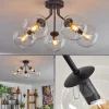 hofstein Plafonnier - Verre Gastor Clair, 5 lumières* Lampes En Verre