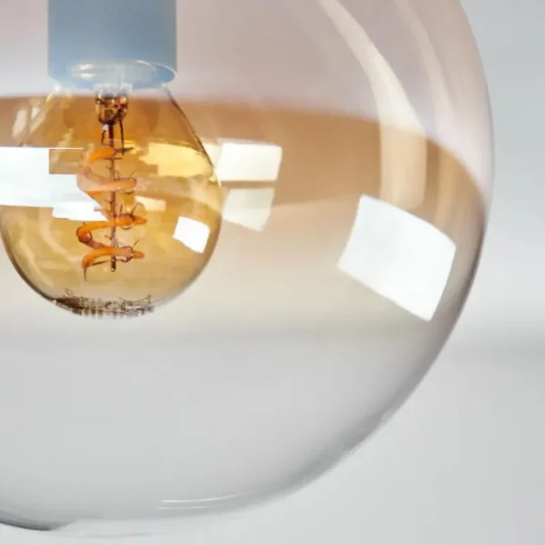hofstein Plafonnier - Verre Gastor Ambre, Clair, 1 lumière* Lampes En Verre