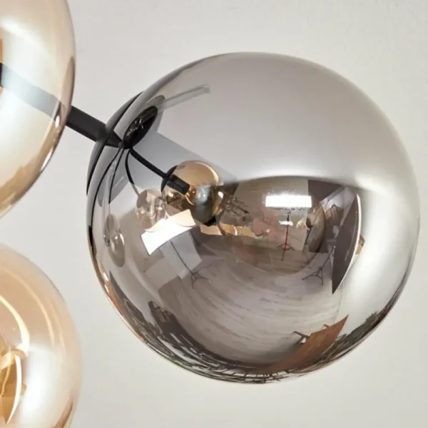 hofstein Plafonnier - Verre Gastor Ambre, Fumé, 5 lumières* Lampes Modernes