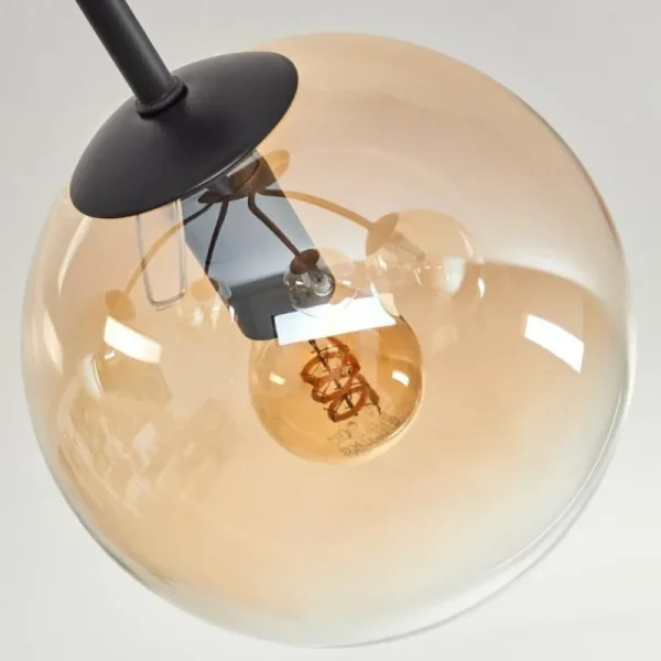 hofstein Plafonnier - Verre Gastor Ambre, Clair, 5 lumières* Lampes En Verre