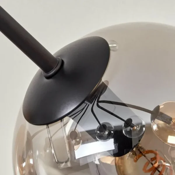 hofstein Plafonnier - Verre Gastor Ambre, Clair, Fumé, 7 lumières* Lampes Modernes