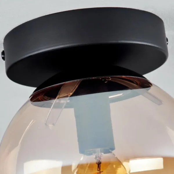 hofstein Plafonnier - Verre Gastor Ambre, Clair, 1 lumière* Lampes En Verre