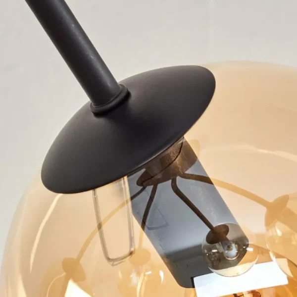 hofstein Plafonnier - Verre Gastor Ambre, 5 lumières* Lampes En Verre