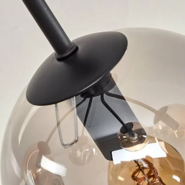 hofstein Plafonnier - Verre Gastor Ambre, Fumé, 5 lumières* Lampes Modernes