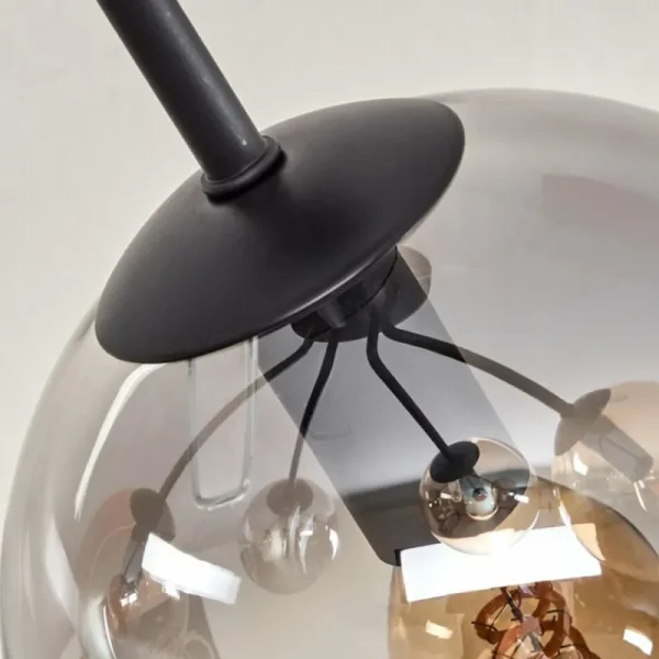 hofstein Plafonnier - Verre Gastor Ambre, Clair, Fumé, 5 lumières* Lampes Modernes