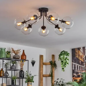 hofstein Plafonnier - Verre Gastor Clair, 7 lumières* Lampes En Verre