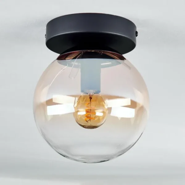 hofstein Plafonnier - Verre Gastor Ambre, Clair, 1 lumière* Lampes En Verre