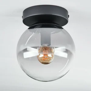 hofstein Plafonnier - Verre Gastor Clair, Fumé, 1 lumière* Lampes Modernes