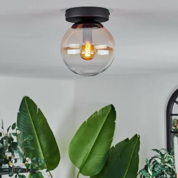 hofstein Plafonnier - Verre Gastor Ambre, Clair, 1 lumière* Lampes En Verre