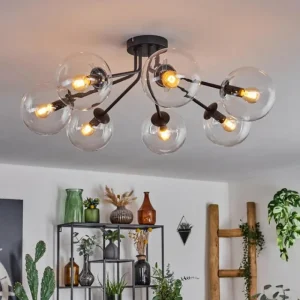 hofstein Plafonnier - Verre Gastor Clair, 7 lumières* Lampes En Verre