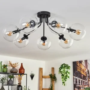 hofstein Plafonnier - Verre Gastor Clair, 7 lumières* Lampes En Verre