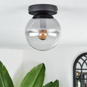 hofstein Plafonnier - Verre Gastor Clair, Fumé, 1 lumière* Lampes Modernes