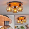 hofstein Plafonnier - Verre Koyoto Écru, Noir, 3 lumières* Lampes Modernes