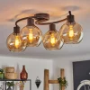 hofstein Plafonnier - Verre Koyoto Ambre, 4 lumières* Lampes En Verre