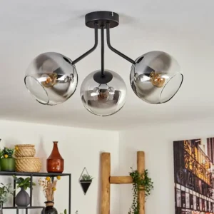 hofstein Plafonnier - Verre Koyoto Noir, 3 lumières* Lampes Modernes