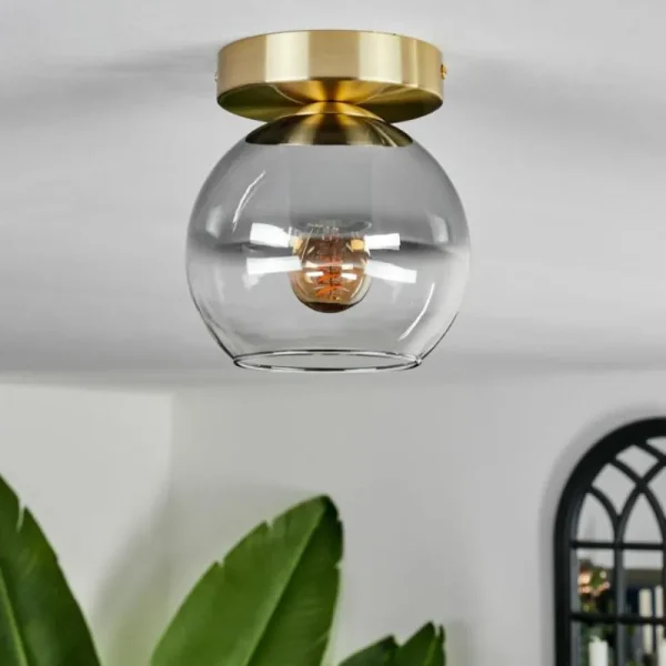 hofstein Plafonnier - Verre Koyoto Laiton, 1 lumière* Lampes Modernes