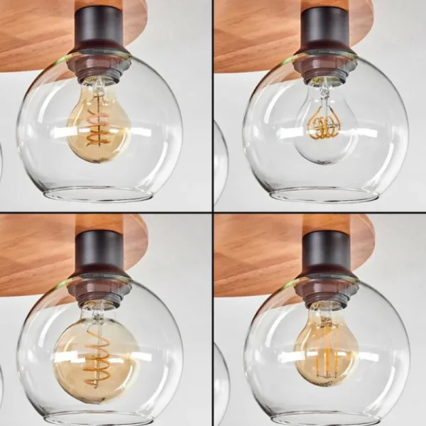 hofstein Plafonnier - Verre Koyoto Écru, Noir, 3 lumières* Lampes Modernes