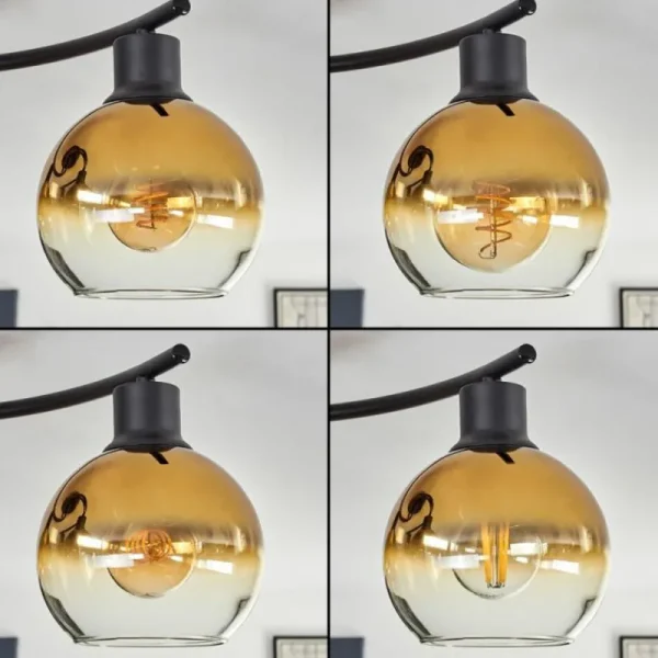 hofstein Plafonnier - Verre Koyoto Or, Clair, 4 lumières* Lampes En Verre