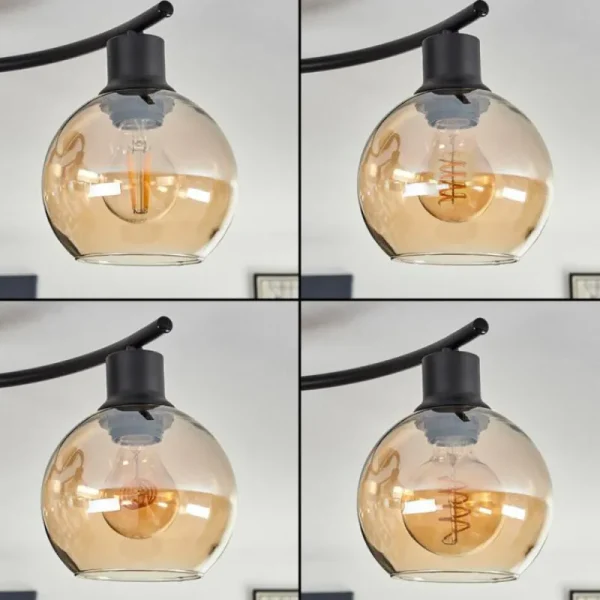 hofstein Plafonnier - Verre Koyoto Ambre, 4 lumières* Lampes En Verre