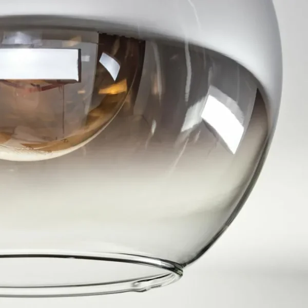 hofstein Plafonnier - Verre Koyoto Chrome, Clair, Fumé, 4 lumières* Lampes Modernes
