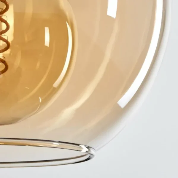 hofstein Plafonnier - Verre Koyoto Écru, Noir, 5 lumières* Lampes Modernes