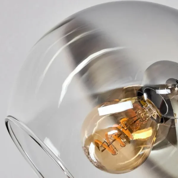 hofstein Plafonnier - Verre Koyoto Chrome, Clair, Fumé, 5 lumières* Lampes Modernes