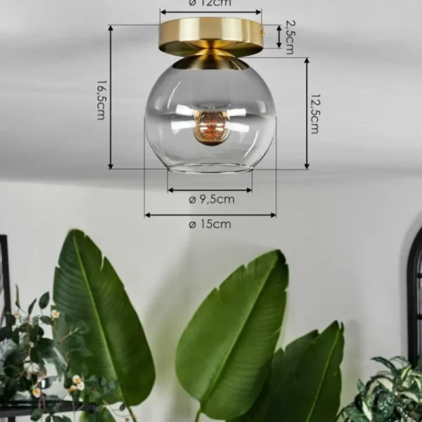 hofstein Plafonnier - Verre Koyoto Laiton, 1 lumière* Lampes Modernes