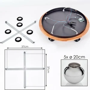 hofstein Plafonnier - Verre Koyoto Écru, Noir, 5 lumières* Lampes Modernes