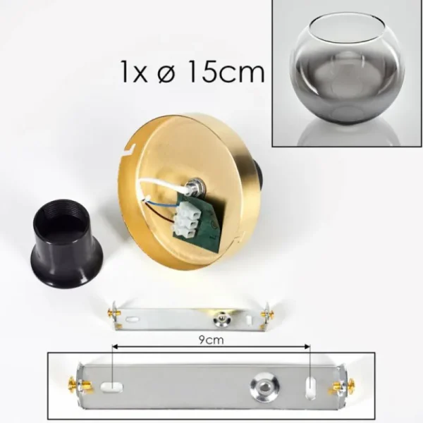hofstein Plafonnier - Verre Koyoto Laiton, 1 lumière* Lampes Modernes