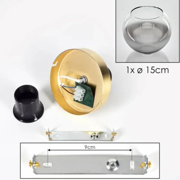 hofstein Plafonnier - Verre Koyoto Laiton, 1 lumière* Lampes Modernes
