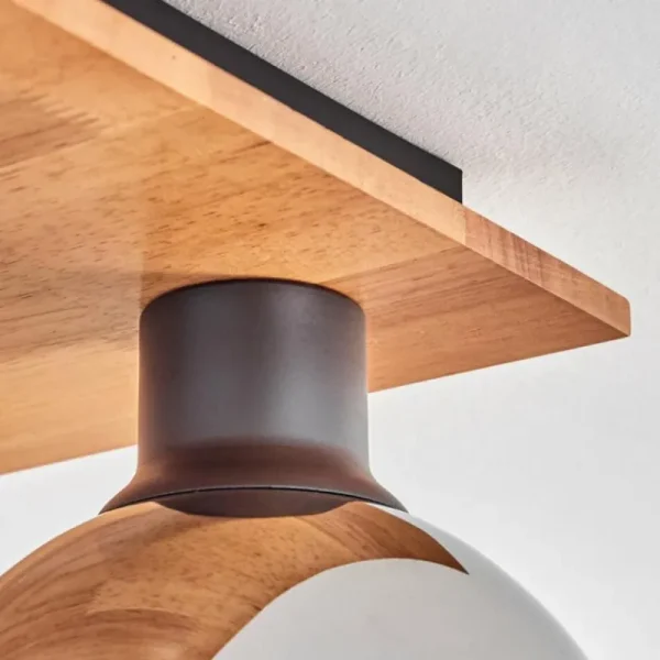 hofstein Plafonnier - Verre Koyoto Écru, Noir, 4 lumières* Lampes Modernes