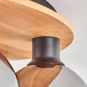 hofstein Plafonnier - Verre Koyoto Écru, Noir, 6 lumières* Lampes Modernes