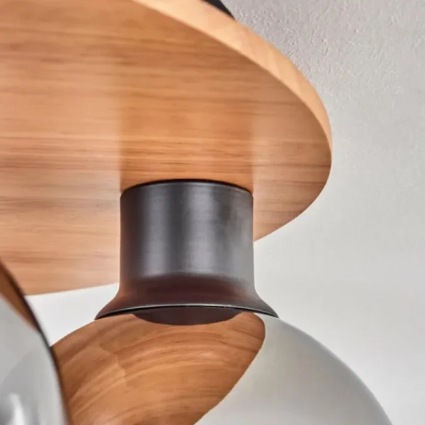 hofstein Plafonnier - Verre Koyoto Écru, Noir, 5 lumières* Lampes Modernes
